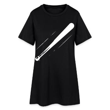 Dessin de batte de baseball - Robe T-shirt Femme - noir - Devant