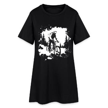 Graphismes de vélo de montagne - Robe T-shirt Femme - noir - Devant