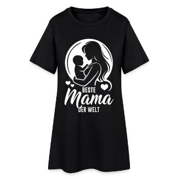 Beste Mama der Welt – Silhouette Mutter Baby Kind - Frauen T-Shirt-Kleid - Schwarz - Vorne