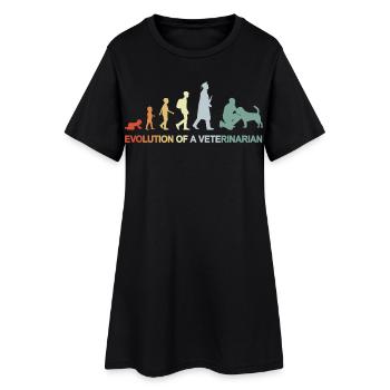 Development from child to veterinarian - Women’s T-Shirt Dress - black - Front
