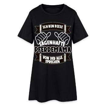Sagenhafte Pferdemama Lustiger Spruch Pferd - Frauen T-Shirt-Kleid - Schwarz - Vorne