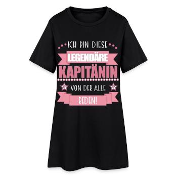 Legendäre Kapitänin – Maritimes Geschenk Segeln - Frauen T-Shirt-Kleid - Schwarz - Vorne