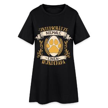 Hundepapa Hunde Herrchen Geschenk lustiger Spruch - Frauen T-Shirt-Kleid - Schwarz - Vorne