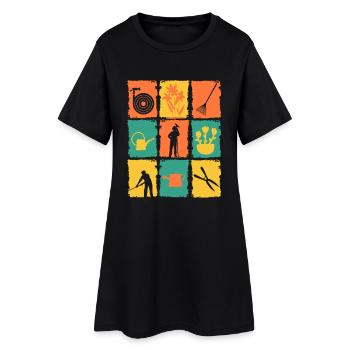 Outil de jardinage de jardinier - Robe T-shirt Femme - noir - Devant