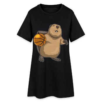 Joueur de basket-ball Beaver Basket-ball - Robe T-shirt Femme - noir - Devant