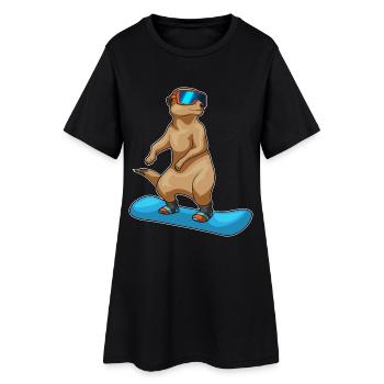 Snowboardeur Suricate - Robe T-shirt Femme - noir - Devant