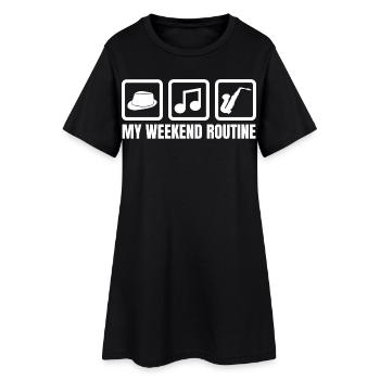 Ma routine du week-end - Robe T-shirt Femme - noir - Devant