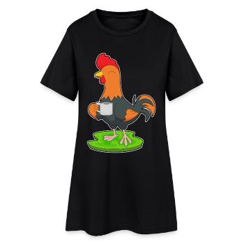 Café Tasse de Coq - Robe T-shirt Femme - noir - Devant