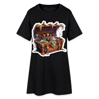 Coffre au trésor Loot RPG Jeu de rôle Shirt de jeu de rôle - Robe T-shirt Femme - noir - Devant