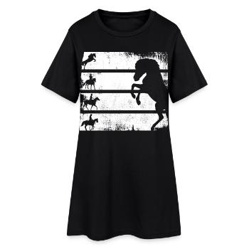 Équitation - Robe T-shirt Femme - noir - Devant