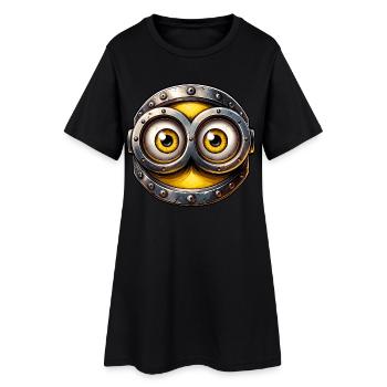 Steampunk cyberpunk Yellow Eyes Design - Robe T-shirt Femme - noir - Devant