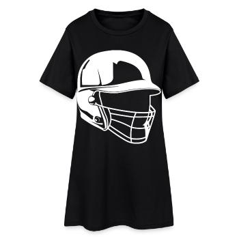 Dessin de casque de baseball - Robe T-shirt Femme - noir - Devant