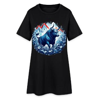Finance Stocks Taurus Bull Wall Street Gift - Women’s T-Shirt Dress - black - Front