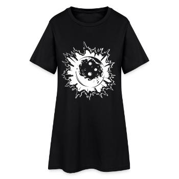 Dessin de bowling - Robe T-shirt Femme - noir - Devant