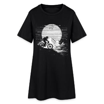 Mountain Biker Sketch - Women’s T-Shirt Dress - black - Front