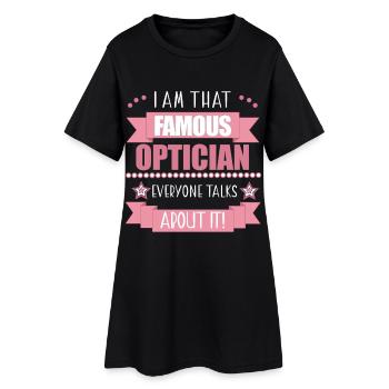 Optikerin Beruf Damen Geschenk - Frauen T-Shirt-Kleid - Schwarz - Vorne