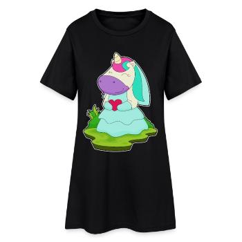 Unicorn Bride Heart Wedding - Women’s T-Shirt Dress - black - Front
