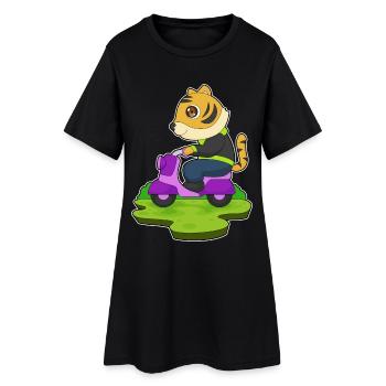 Tiger Scooter - Robe T-shirt Femme - noir - Devant