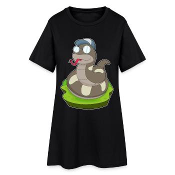 Schlange Brille - Frauen T-Shirt-Kleid - Schwarz - Vorne