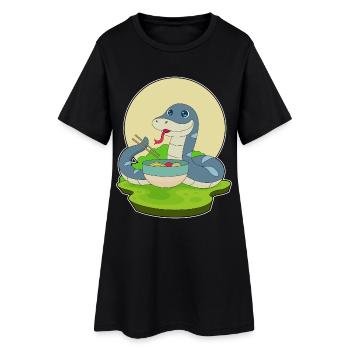 Snake Cook Ramen Cooking - Women’s T-Shirt Dress - black - Front