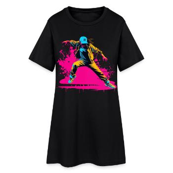 90s Breakdancer - Women’s T-Shirt Dress - black - Front