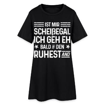 Is mir Scheißegal Ich geh eh bald in den Ruhestand - Frauen T-Shirt-Kleid - Schwarz - Vorne