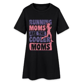 Mère et coureuse - Robe T-shirt Femme - noir - Devant