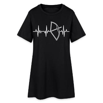 Ligne de cœur de tir à l’arc - Robe T-shirt Femme - noir - Devant
