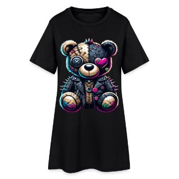 Ours en peluche Punk Emo - Robe T-shirt Femme - noir - Devant