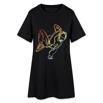 Retro Breakdancer Skizze - Frauen T-Shirt-Kleid - Schwarz - Vorne