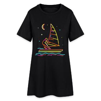 Windsurfing Steamwave - Women’s T-Shirt Dress - black - Front