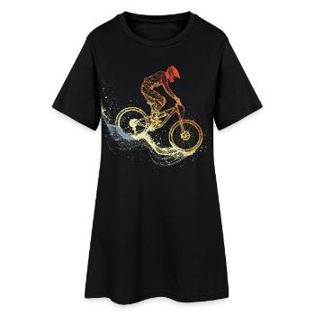 Mountain Biking Sketch Retro - Women’s T-Shirt Dress - black - Front