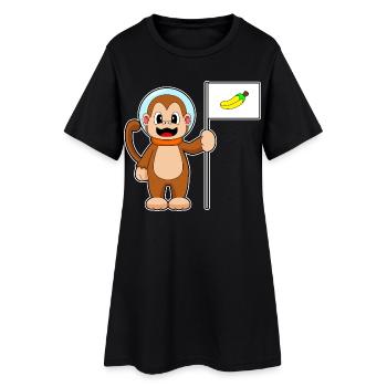 Monkey Astronaut Space - Women’s T-Shirt Dress - black - Front
