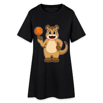 Meerkat Basketball Player Basketball - Women’s T-Shirt Dress - black - Front