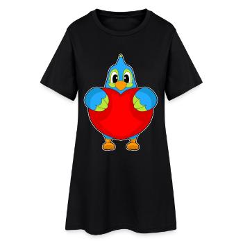 Cœur de perroquet - Robe T-shirt Femme - noir - Devant