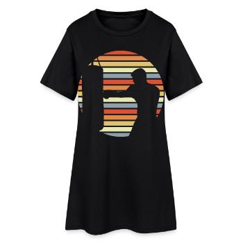 Dessin de boxeur - Robe T-shirt Femme - noir - Devant