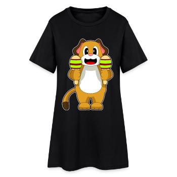 Musique de hochet de chien - Robe T-shirt Femme - noir - Devant
