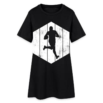 Dessin de rugby - Robe T-shirt Femme - noir - Devant