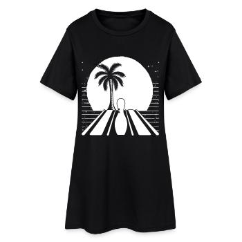 Bowling Grafik - Frauen T-Shirt-Kleid - Schwarz - Vorne