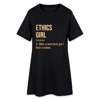Ethik - Frauen T-Shirt-Kleid - Schwarz - Vorne