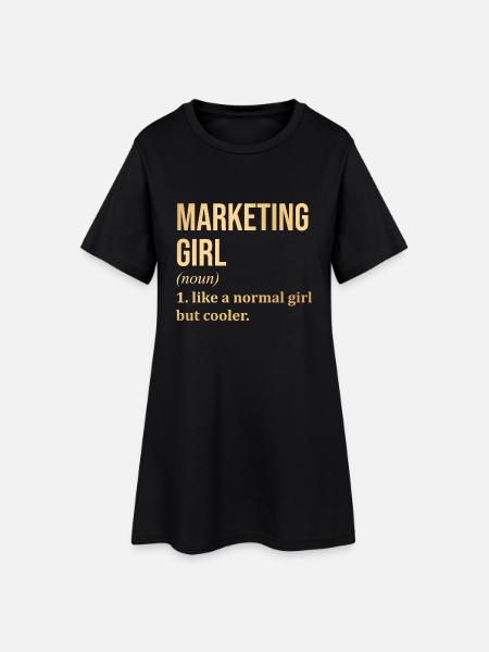 Marketing Marketing Marketing - Sukienka T-shirtowa damska - czarny