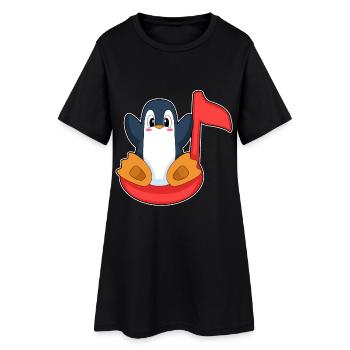 Note musicale du Pingouin - Robe T-shirt Femme - noir - Devant
