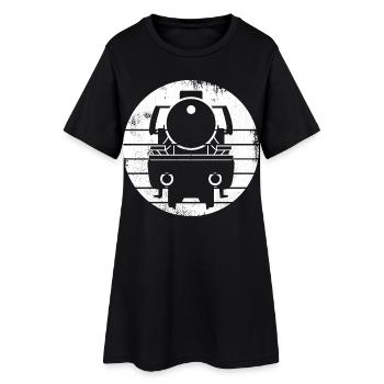 Dessin de locomotive à vapeur - Robe T-shirt Femme - noir - Devant