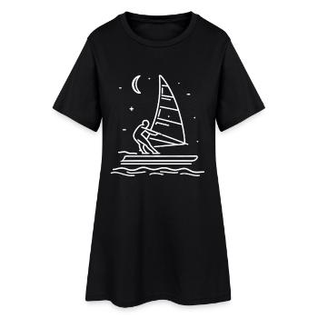 Dessin de planche à voile - Robe T-shirt Femme - noir - Devant