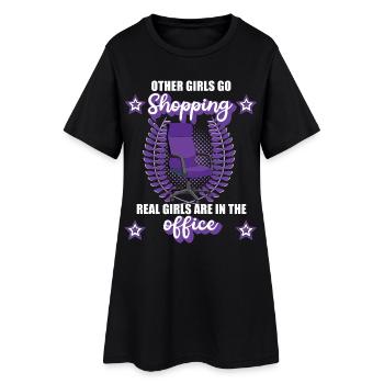 Fille de bureau Comptable de bureau Fille Cadeau - Robe T-shirt Femme - noir - Devant