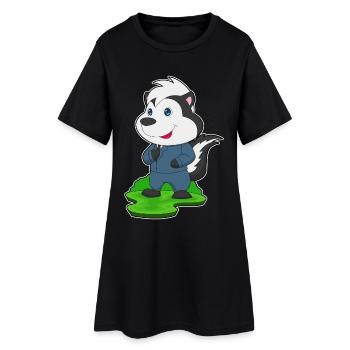 Mariage en costume de marié moufette - Robe T-shirt Femme - noir - Devant