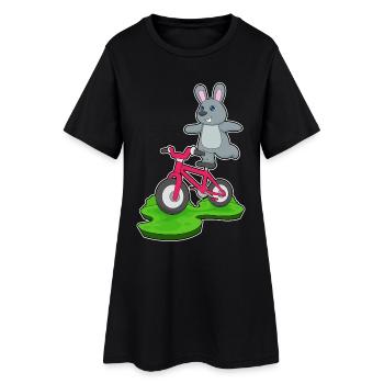 Vélo de lapin - Robe T-shirt Femme - noir - Devant