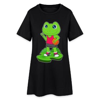Grenouille Joueur De Basket-ball Basket-ball - Robe T-shirt Femme - noir - Devant