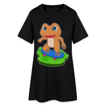 Grenouille Skater Skateboard Sport - Robe T-shirt Femme - noir - Devant