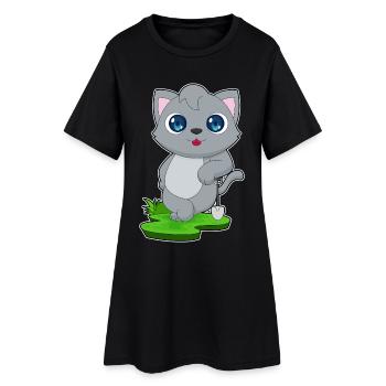 Jardin de la pelle Jardinier Chat - Robe T-shirt Femme - noir - Devant